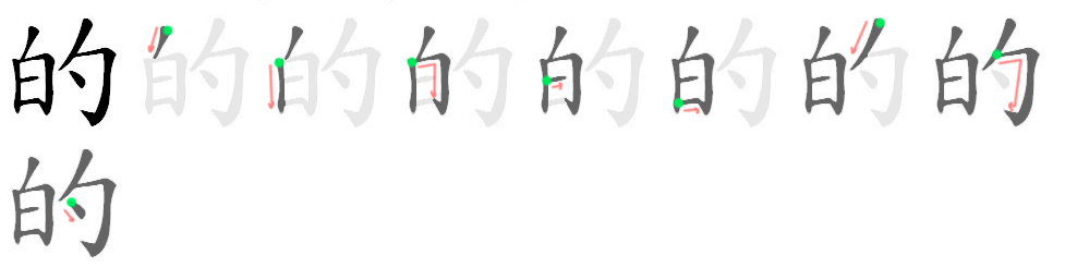 的 - Het meestvoorkomende Chinese karakter