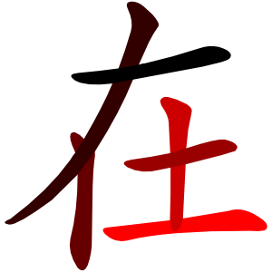 在 - Nummer 8 op de lijst van meestvoorkomende Chinese karakters