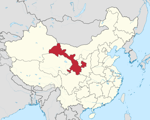 Gansu China Kaart