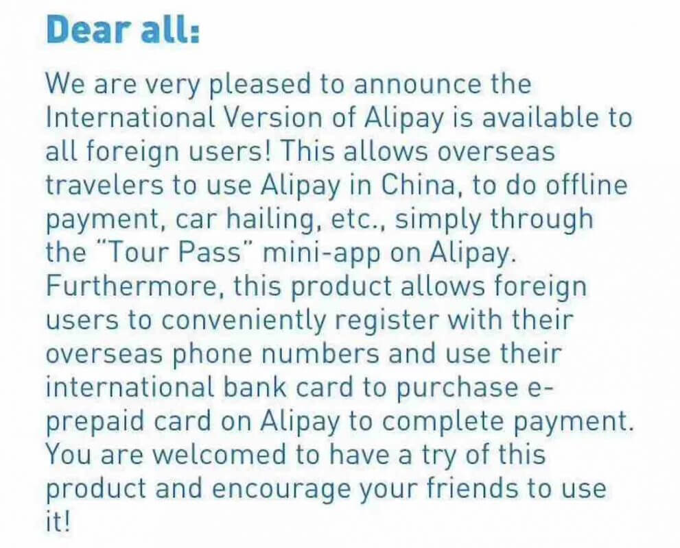 Buitenlanders betalen nu ook met Alipay